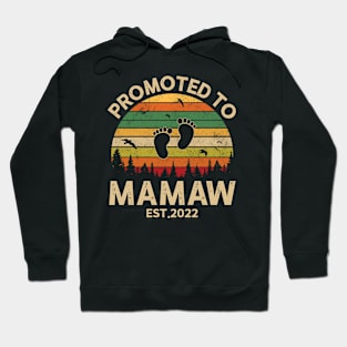 Promoted To Mamaw Est 2022 Pregnancy Announcement Vintage Hoodie